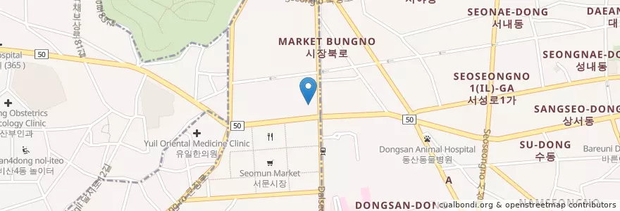 Mapa de ubicacion de DGB대구은행 대신동지점 en Zuid-Korea, Daegu, 중구, 성내동, 대신동.