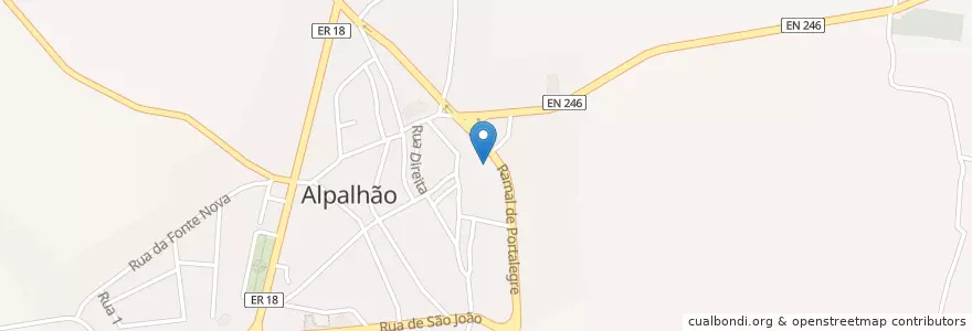 Mapa de ubicacion de Alpalhão en Portugal, Alentejo, Portalegre, Alto Alentejo, Nisa, Alpalhão.