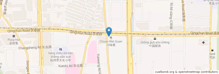 Mapa de ubicacion de McDonald's en 中国, 浙江省, 杭州市, 上城区, 湖滨街道.