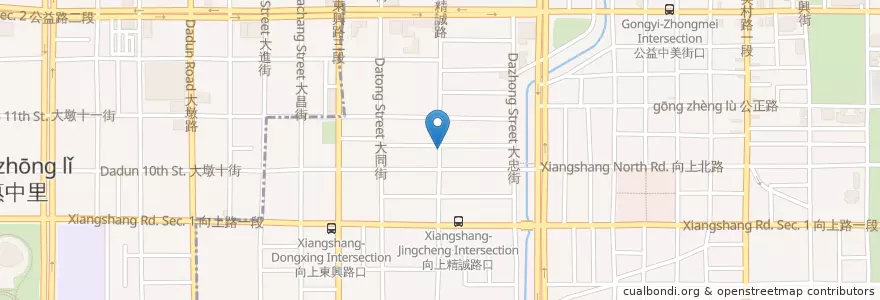 Mapa de ubicacion de 車頭便當 en 타이완, 타이중 시.