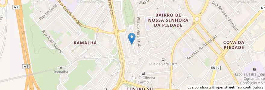 Mapa de ubicacion de Centro Social Paroquial Padre Ricardo Gameiro en 葡萄牙, Área Metropolitana De Lisboa, Setúbal, Península De Setúbal, Almada.