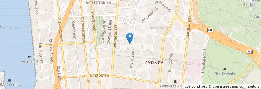Mapa de ubicacion de Angel Hotel en Australia, New South Wales, Council Of The City Of Sydney, Sydney.