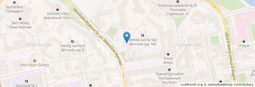 Mapa de ubicacion de Аква Потенциал en ロシア, ウラル連邦管区, スヴェルドロフスク州, エカテリンブルク管区.