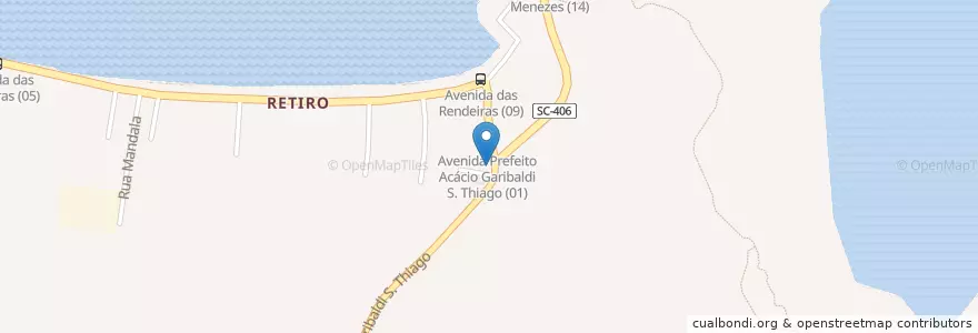 Mapa de ubicacion de Point do Café en Brasilien, Süden, Santa Catarina, Microrregião De Florianópolis, Região Geográfica Intermediária De Florianópolis, Florianópolis.