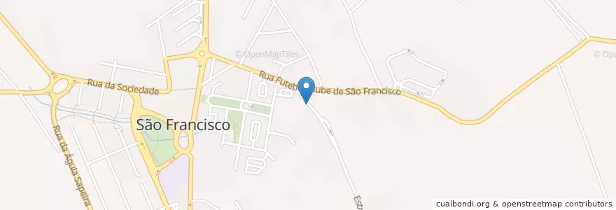 Mapa de ubicacion de São Francisco en ポルトガル, Área Metropolitana De Lisboa, Setúbal, Península De Setúbal, Alcochete, São Francisco.