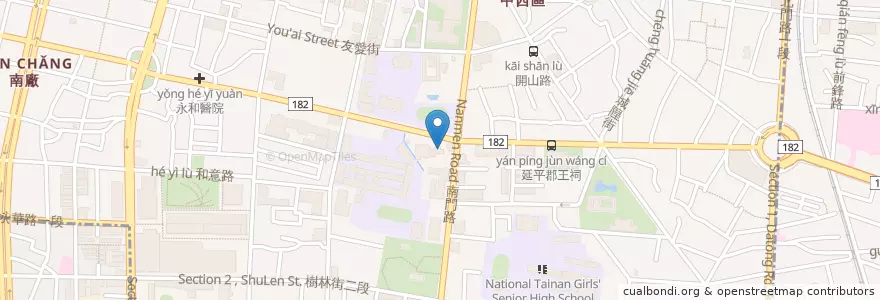 Mapa de ubicacion de 文創PLUS en تايوان, تاينان, 中西區.