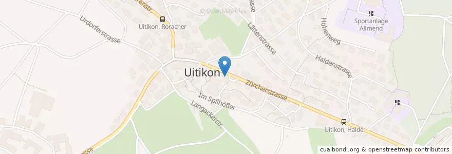 Mapa de ubicacion de Gemeindehaus Uitikon en سويسرا, زيورخ, Bezirk Dietikon, Uitikon.