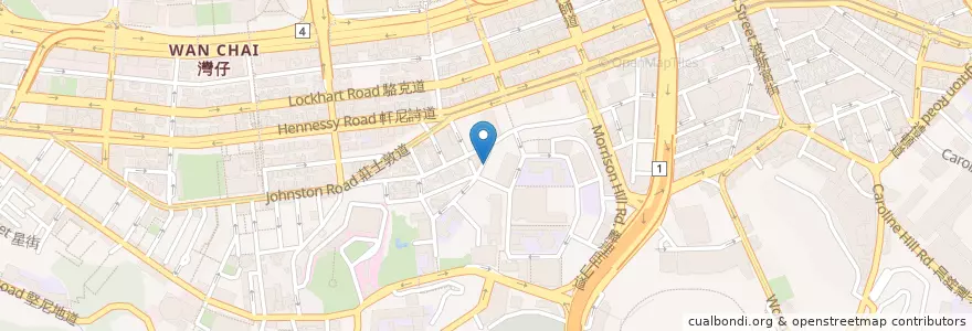 Mapa de ubicacion de 活道餐廳 Living Road Restaurant en China, Provincia De Cantón, Hong Kong, Isla De Hong Kong, Nuevos Territorios, 灣仔區 Wan Chai District.