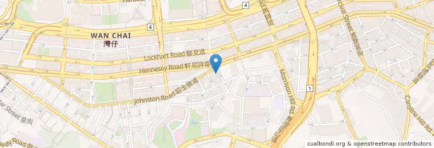Mapa de ubicacion de 文華饕記 Man Wah Restaurant en 중국, 광둥성, 홍콩, 홍콩섬, 신제, 灣仔區 Wan Chai District.