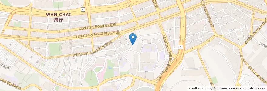 Mapa de ubicacion de 大利清湯腩 en 中国, 广东省, 香港 Hong Kong, 香港島 Hong Kong Island, 新界 New Territories, 灣仔區 Wan Chai District.