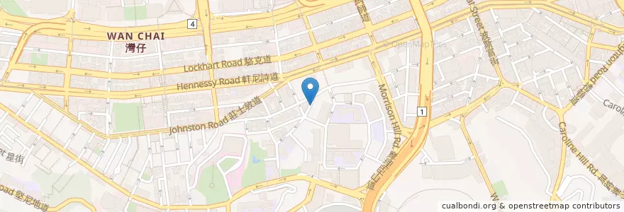 Mapa de ubicacion de 蒲田日本料理 Kabata Japanese Restaurant en Cina, Guangdong, Hong Kong, Hong Kong, Nuovi Territori, 灣仔區 Wan Chai District.