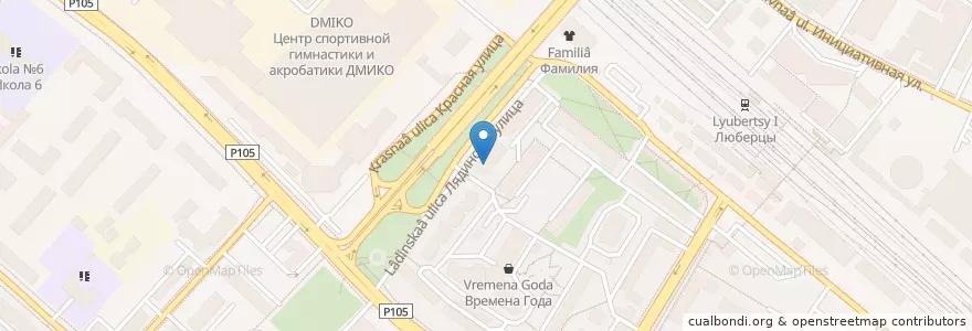 Mapa de ubicacion de Абсолют Банк en Rusia, Центральный Федеральный Округ, Московская Область, Городской Округ Люберцы.