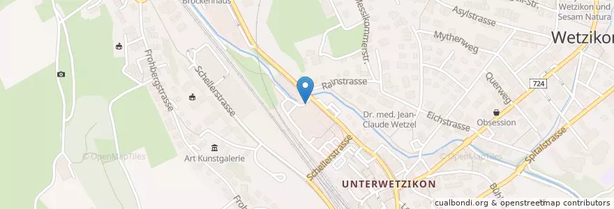 Mapa de ubicacion de Evita en Schweiz/Suisse/Svizzera/Svizra, Zürich, Bezirk Hinwil, Wetzikon (Zh).