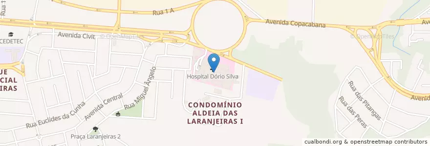 Mapa de ubicacion de Hospital Dório Silva en ブラジル, 南東部地域, エスピリト サント, Região Geográfica Intermediária De Vitória, Região Metropolitana Da Grande Vitória, Microrregião Vitória, セラ.
