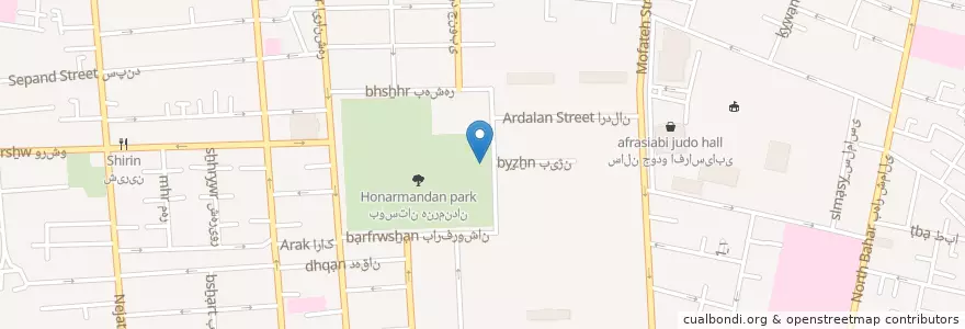 Mapa de ubicacion de سرویس بهداشتی پارک ایرانشهر en Iran, Téhéran, شهرستان تهران, Téhéran, بخش مرکزی شهرستان تهران.