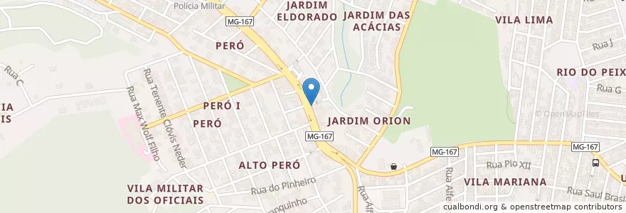 Mapa de ubicacion de Sicoob en Brazilië, Regio Zuidoost, Minas Gerais, Região Geográfica Intermediária De Varginha, Microrregião Varginha, Três Corações.