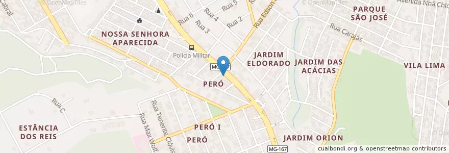 Mapa de ubicacion de Bar e Restaurante do Preto en Brazilië, Regio Zuidoost, Minas Gerais, Região Geográfica Intermediária De Varginha, Microrregião Varginha, Três Corações.
