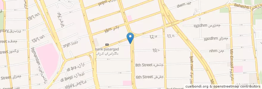 Mapa de ubicacion de صرافی جم en Iran, Teheran, شهرستان تهران, Teheran, بخش مرکزی شهرستان تهران.
