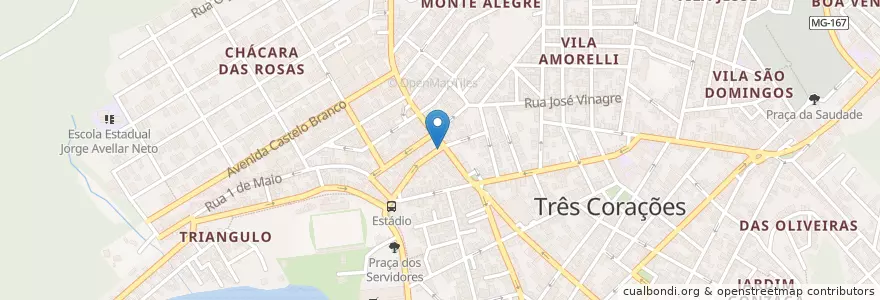 Mapa de ubicacion de Lisboa Pet en ブラジル, 南東部地域, ミナス ジェライス, Região Geográfica Intermediária De Varginha, Microrregião Varginha, Três Corações.