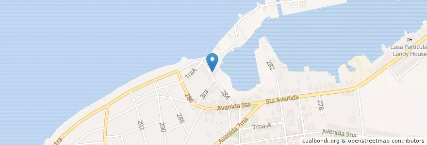 Mapa de ubicacion de Estación de Policía Santa Fe en Cuba, La Habana.