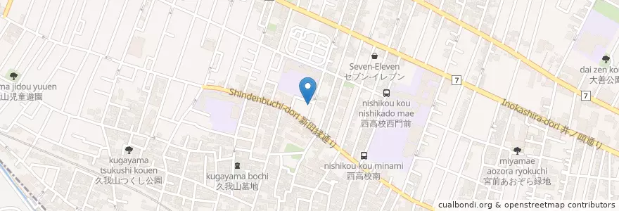Mapa de ubicacion de 久我寺 en 日本, 東京都, 杉並区.