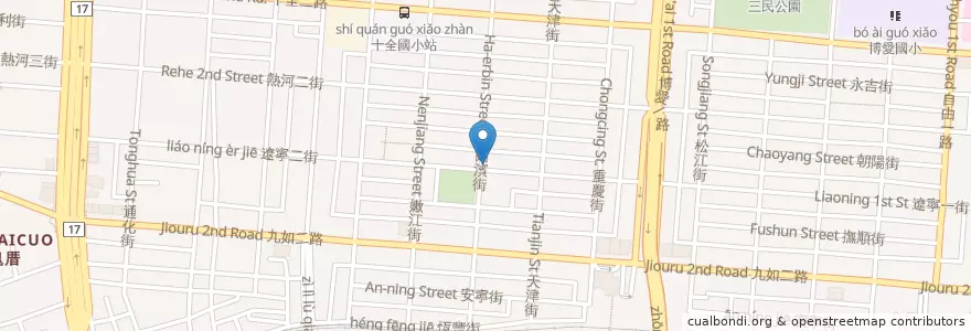 Mapa de ubicacion de 麥味登高雄哈爾濱 en 타이완, 가오슝시, 싼민구.
