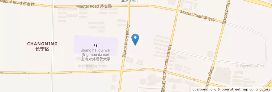 Mapa de ubicacion de Fam Bar en 중국, 상하이, 창닝구.
