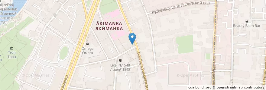 Mapa de ubicacion de Авангард en Rússia, Distrito Federal Central, Москва, Центральный Административный Округ, Район Якиманка.
