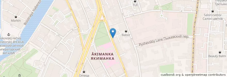 Mapa de ubicacion de Sadu en Rusia, Distrito Federal Central, Москва, Distrito Administrativo Central, Район Якиманка.