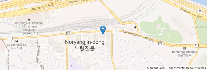 Mapa de ubicacion de McDonald's en Coreia Do Sul, Seul, 노량진1동.