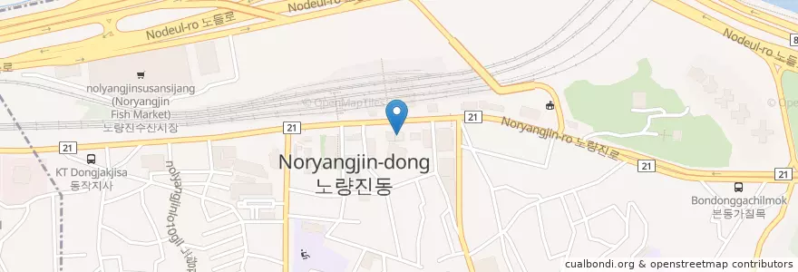 Mapa de ubicacion de 三清洞摩西 鷺梁津店 en 韩国/南韓, 首尔, 노량진1동.
