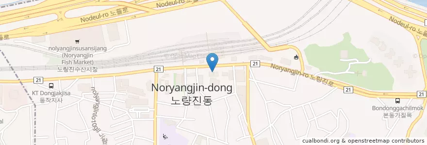Mapa de ubicacion de 시드투컵 en Coreia Do Sul, Seul, 노량진1동.
