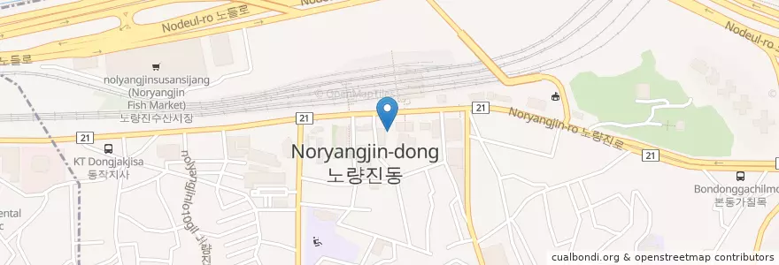 Mapa de ubicacion de 하프타임 en South Korea, Seoul, Noryangjin 1(Il)-Dong.