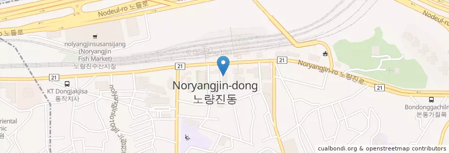 Mapa de ubicacion de 이데아맛집 en 韩国/南韓, 首尔, 노량진1동.