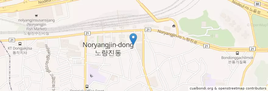 Mapa de ubicacion de 내가찜한닭 en 韩国/南韓, 首尔, 노량진1동.