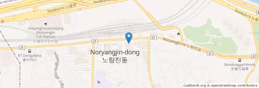 Mapa de ubicacion de e해박난치과 en Südkorea, Seoul, 노량진1동.