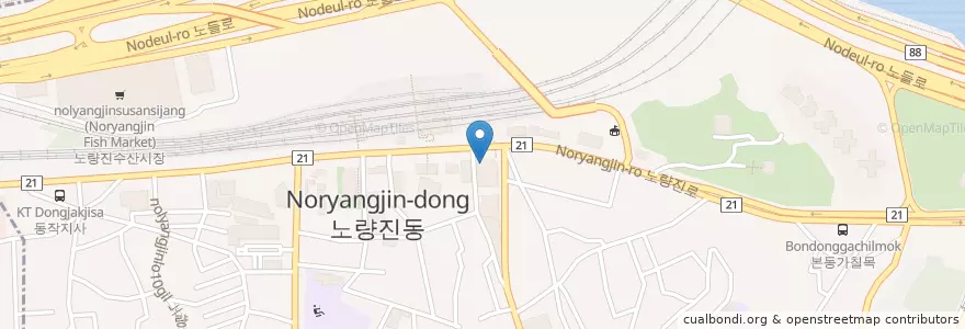 Mapa de ubicacion de 곽피부과의원 en South Korea, Seoul, Noryangjin 1(Il)-Dong.