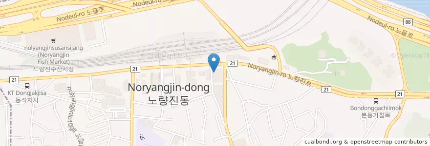 Mapa de ubicacion de 공단기고시학원 노량진1관 en 대한민국, 서울, 노량진1동.
