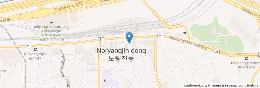 Mapa de ubicacion de 한빛독서실 en 韩国/南韓, 首尔, 노량진1동.