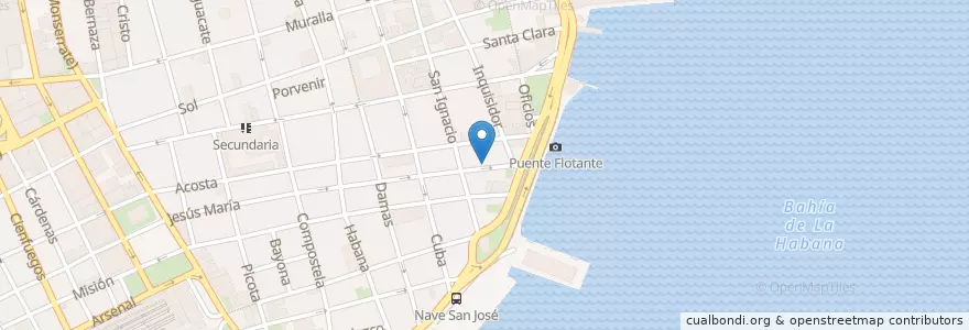 Mapa de ubicacion de Jesús María 20 en Küba, La Habana.
