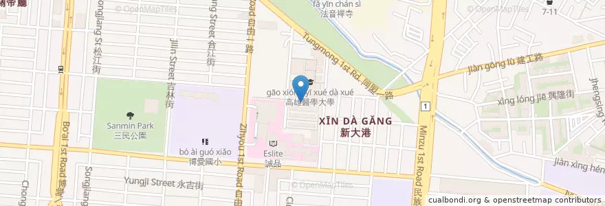 Mapa de ubicacion de Louisa Coffee en Taiwan, Kaohsiung, Sanmin.