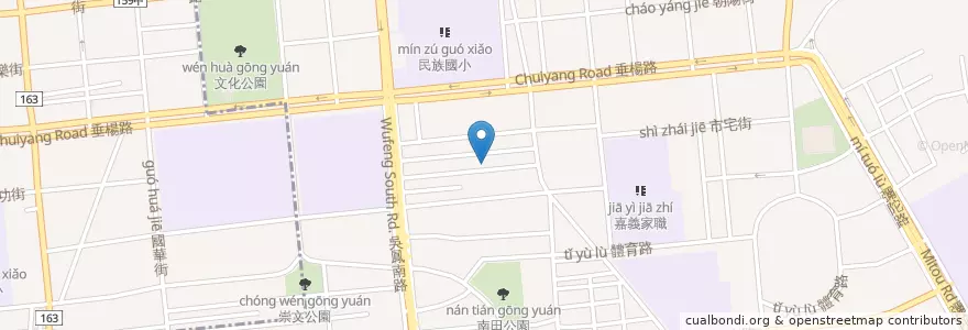 Mapa de ubicacion de 懷舊小館 en 타이완, 타이완성, 자이 시, 자이 현, 둥구.