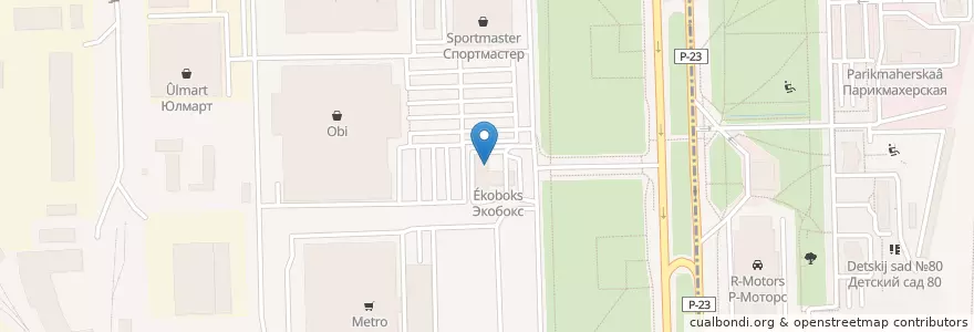 Mapa de ubicacion de KFC en Russie, District Fédéral Du Nord-Ouest, Oblast De Léningrad, Saint-Pétersbourg, Московский Район, Округ Пулковский Меридиан.
