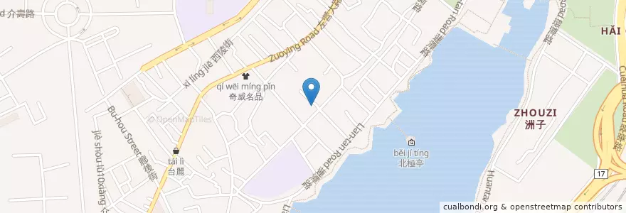 Mapa de ubicacion de 杏福巷子 en Taiwan, Kaohsiung, Zuoying District.