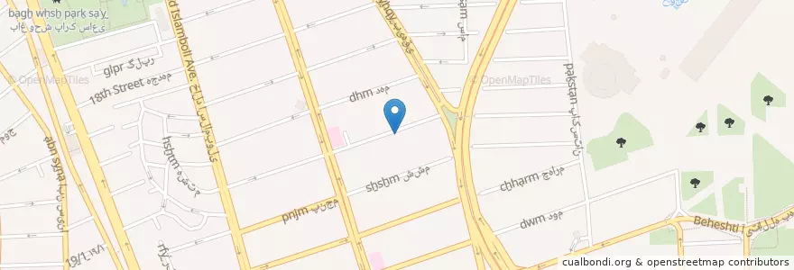 Mapa de ubicacion de ساختمان امور شهری و محیط زیست en Irão, Teerã, شهرستان تهران, Teerã, بخش مرکزی شهرستان تهران.