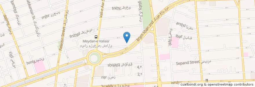 Mapa de ubicacion de معاونت حمل و نقل و ترافیک en Irão, Teerã, شهرستان تهران, Teerã, بخش مرکزی شهرستان تهران.