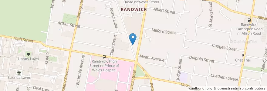 Mapa de ubicacion de CustomMed en オーストラリア, ニューサウスウェールズ, Sydney, Randwick City Council.