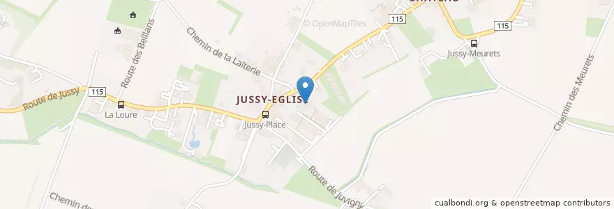 Mapa de ubicacion de Chez Martine en スイス, ジュネーヴ, ジュネーヴ, Jussy.