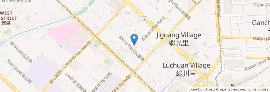 Mapa de ubicacion de 上海未名酸梅湯麵點 en Taiwán, Taichung, 中區.
