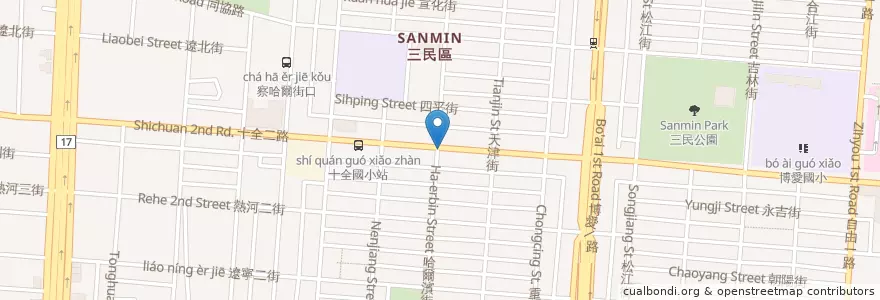 Mapa de ubicacion de 555帝王食補薑母鴨 en Taiwán, Kaohsiung, 三民區.
